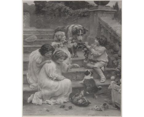 Arthur J Elsley; a large print, 'Try Again', 71 x 53cm, framed and glazed.