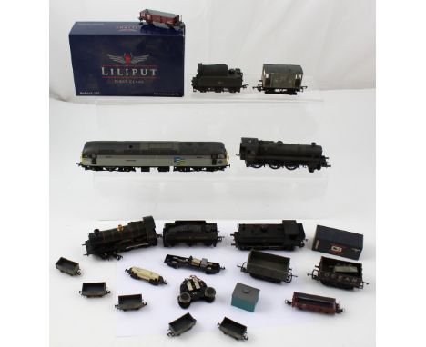 A Bachmann Great Western City of Bath engine 3433 and rolling stock, a Bachmann engine 47190, a Bachmann 75027 engine, a main