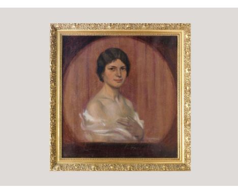 JOSEF MATARÉ.*Portrait of a Lady. Oil on canvas. Signed. Dated 1918. 64 x 60cm.