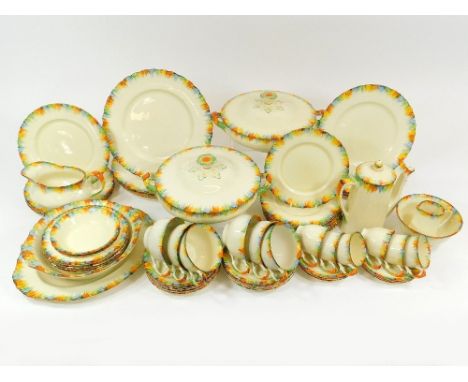 GRINDLEY CHAMELEON A set of Grindley Chameleon pattern tea and dinnerware comprising 64 pieces. Reg. No. 776869.NOTE: We cann