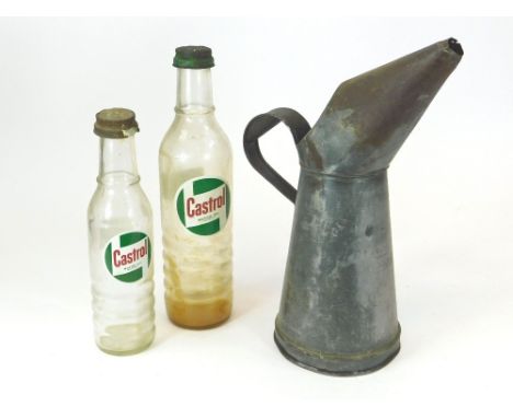 OIL CAN ETC. A 1940s half gallon oil can, stamped Barber & Son, Downham Market & dated 1943 with broad arrow mark. Max. Heigh