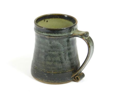 LEACH POTTERY.A Leach Pottery Standard Ware pint tankard. Leach Pottery mark.