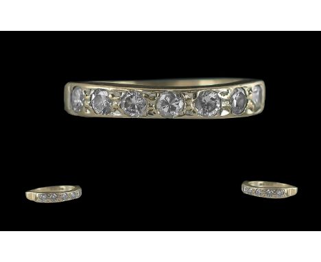 Ladies 18ct White Gold 7 Stone Diamond Set Ring - The Round Brilliant Cut Diamonds Of Good Colour &amp; Clarity. Est Diamond 