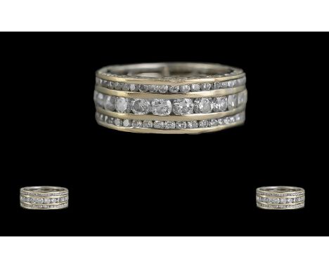 Ladies 18ct White Gold Stunning Diamond Set Full Eternity Ring marked 18ct 750 to shank. All of the well matched round brilli