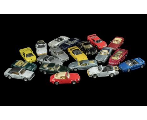 Collection of Vintage Die Cast Friction Cars, various makes include Maisto, Welly, etc. Cars include Lamborghini, BMW, Aston 