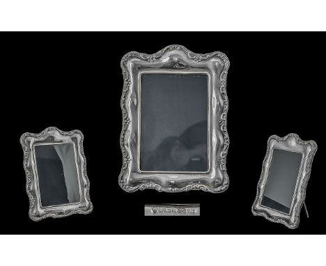 Elizabeth II Sterling Silver Photo Frame, Hallmark Sheffield 1994, Maker R. Carr, Height 8.5 Inches - 21.50 cms &amp; Width 6