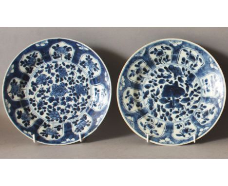 A SIMILAR PAIR OF CHINESE KANGXI PERIOD BLUE &amp; WHITE SHIPWRECK PORCELAIN PLATES.