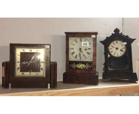 3 wood cased mantel clocks including 30 day German movement