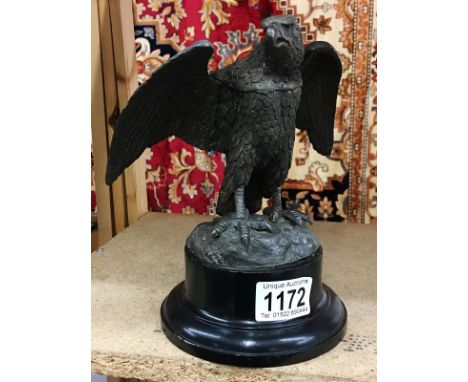 A spelter eagle inkwell