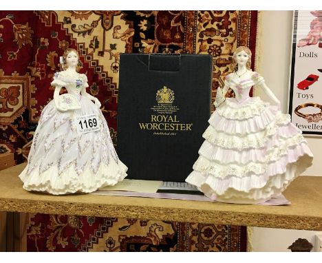 Royal Worcester 'Belle of the ball &amp; the last waltz' figurines with certificates, Pauline boxed