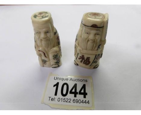 2 Netsuke, signed and decorated.