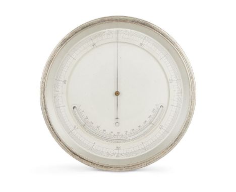 A silver plated shipâ€™s aneroid barometer, designed by Captain J Napier for Adie of London, c.1864-68, the circular silvered