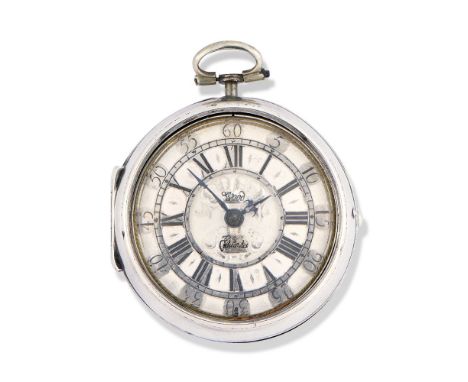 A William and Mary silver pair cased verge watch, by Thomas Wood, Chichester, the chain fusee movement with verge escapement 