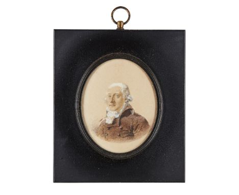 Charles Jagger, 1770-1827, a portrait miniature of a gentleman, late 18th/early 19th century, monochrome watercolour heighten