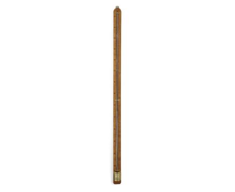 A George III fruitwood wall thermometer, by Cary, London, early 19th century, the scale for Fahrenheit, inscribed CARY LONDON