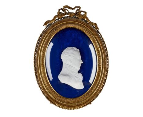 John Henning, Scottish, 1771-1851, a plaster portrait relief of Admiral Sir Pulteney Malcolm, 1768-1838, dated 1809, depicted