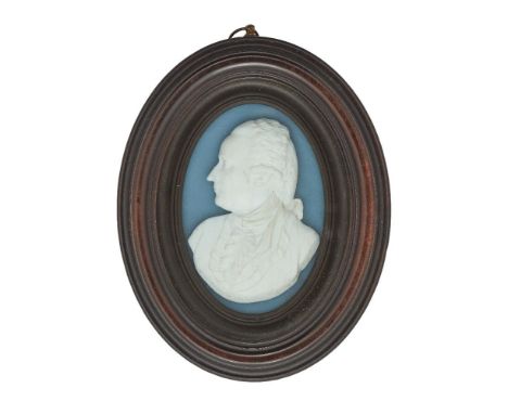 James Tassie, Scottish, 1735-1799, a white paste portrait relief of T.Crawford, inscribed T.CRAWFORD OF CARTSBURN AET. 37.BRO
