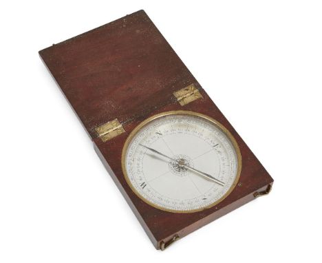 A George III brass and silvered surveyor's compass, by J & W Watkins, London, late 18th century, set in a mahogany case, the 