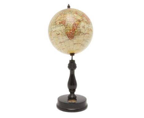 An English 4 inch terrestrial table globe, by Geographia, London, first quarter 20th century, printed label "GEOGRAPHIA" 4 IN