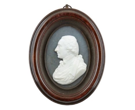 James Tassie, Scottish, 1735-1799, a white paste portrait relief of David Steuart Erskine, Eleventh Earl of Buchan (1742-1829
