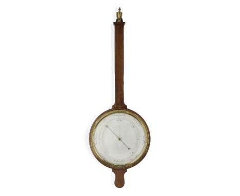 A rare George III mahogany cased wheel barometer, by Christopher Bettally, London, last quarter 19th century, the 14 inch sil