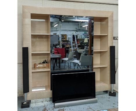 FENDI MIRANDUS BOOKSHELF, 240cm x 48cm x 225cm, with built in television. 