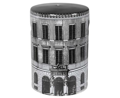 BARREL STOOL, 45cm high, 32cm diameter, glazed ceramic with a 1950s Italian style design. 