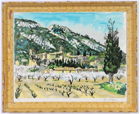 YVES BRAYER, 'Provence', hand signed and numbered edition of 100, Provence, lithograph in colours, vintage yellow Montparnass
