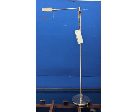WILLIAM YEOWARD ROOF TOP FLOOR LAMP, 126cm at tallest, in brushed metal, height adjustable. 