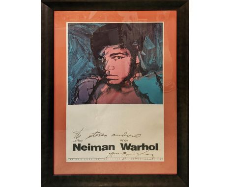 ANDY WARHOL (1928-1987) Muhammed Ali, offset lithograph in colours, signed and inscribed, framed (published Los Angeles Insti