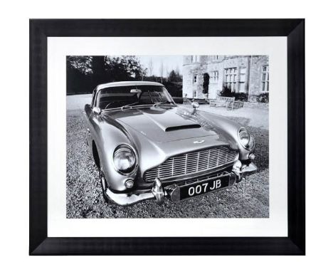 JAMES BOND'S ASTON MARTIN, photographic print, framed, 116cm H x 136cm W. 