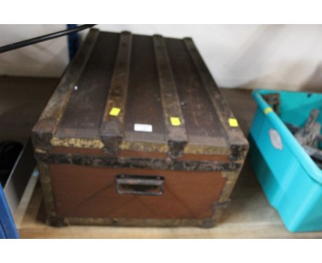 Late 19th/early 20th century trunk with metal carry handles