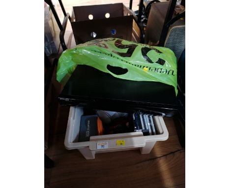 Box of CD players, CD's &amp; Samsung DVD player