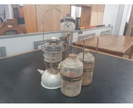 2 Fyrside heaters, a storm lantern and Tilley lamp