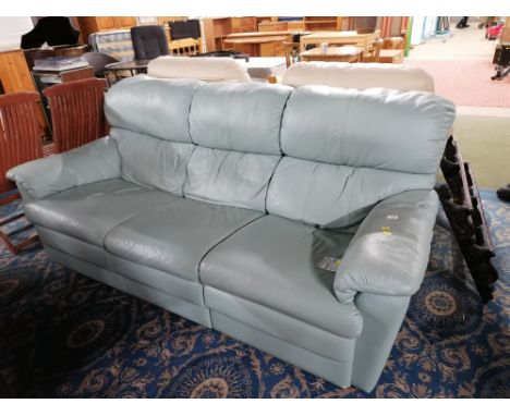 Blue leatherette 3 seater 3 seater reclining sofa