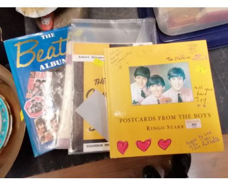 The Beatles memorabilia - Ringo Starr postcards from The Boys with signatures, together with 1964 Rolling Stones concert prog