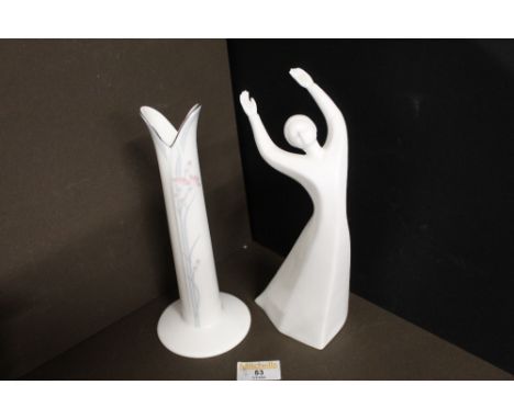 Royal Doulton Awakening figural ornament &amp; Carnation pattern candlestick holder/vase