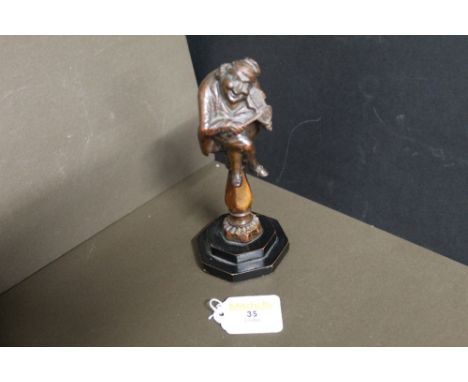 Wooden musician nutcracker on stepped base