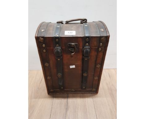 MODERN STORAGE BOX IN A LEATHER STRAPPED TRUNK DESIGN