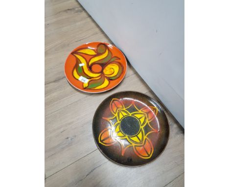 2 POOLE PLATES  1 DAMAGED ON THE RIM
