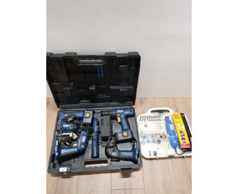 POWER CRAFT TOOL SET TOGETHER WITH A ROTARY TOOL KIT