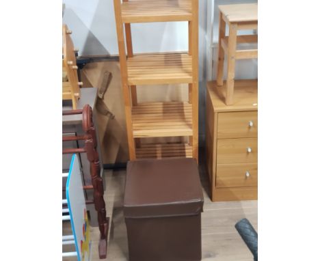 4 SHELF KITCHEN RACKING WITH BROWN STORAGE BOX