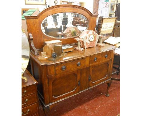 Oak mirror-back sideboard
