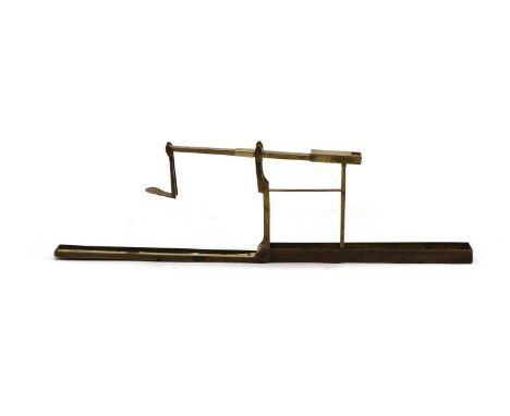 A set of early 19th century brass sovereign scales, by A Wilkinson, Kirkby, near Liverpool, with original printed paper instr