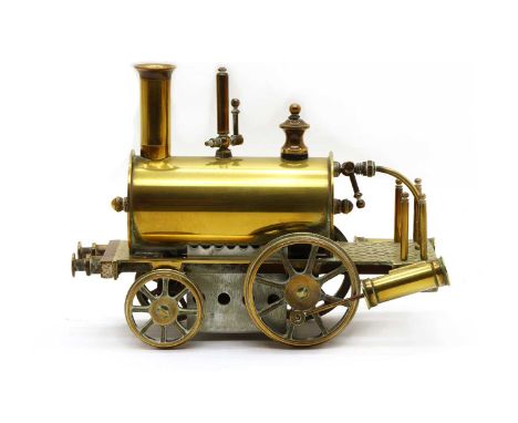 A brass model steam locomotive, 2 1/2 inch gauge, 19cm long, 10cm wide, 14cm highCondition report: Good condition but not tes