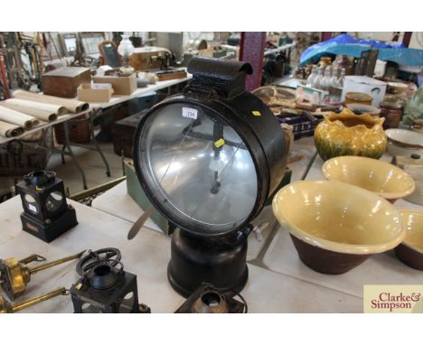 A black Tilley WW2 paraffin search light