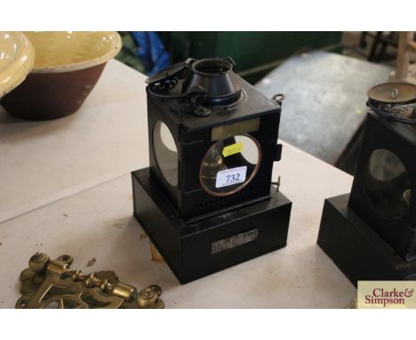 An LNER internal signal box lamp for Darsham