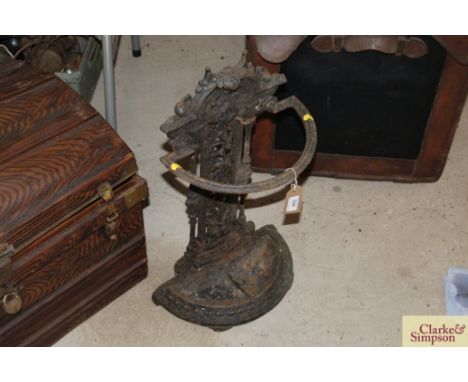 An ornate cast iron stick stand  AF