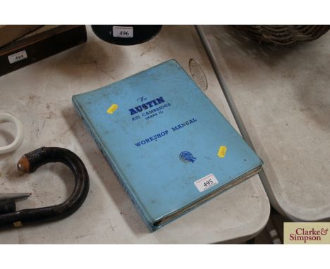 The Austin A55 Cambridge MkII workshop manual 