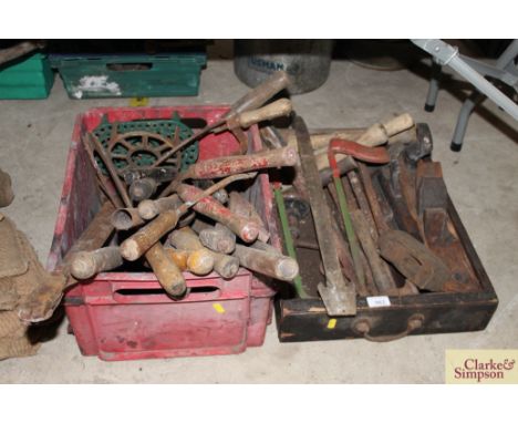 Two boxes of various hand tools 